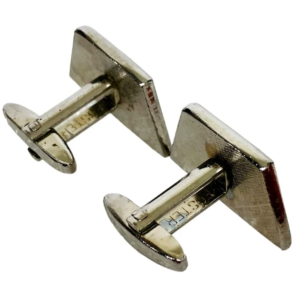 Cufflinks SWANK and FOSTER Contemporary Gold tone Silver tone with Blue stone